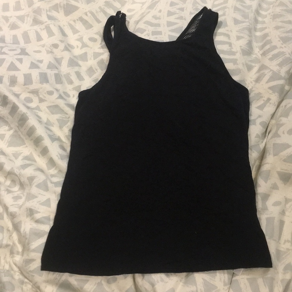 Black open back athletic tank